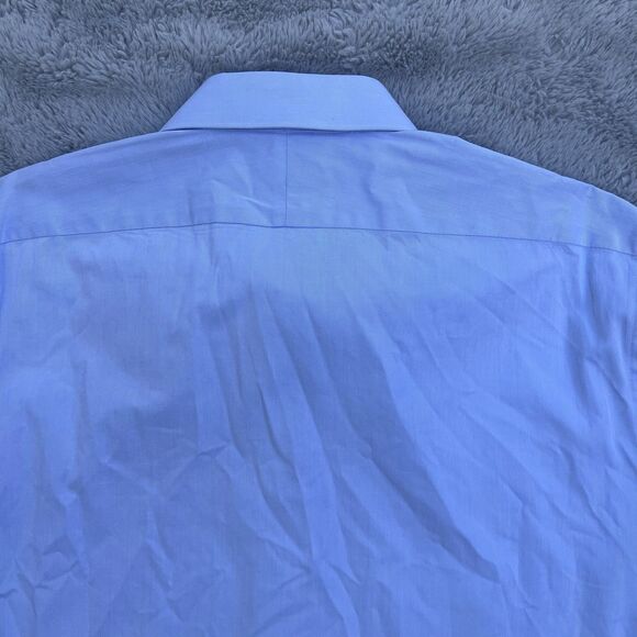 SuitSupply Egyptian Cotton Button Up Shirt Tessitura Monti Blue 43/17 H9092U - Picture 5 of 6